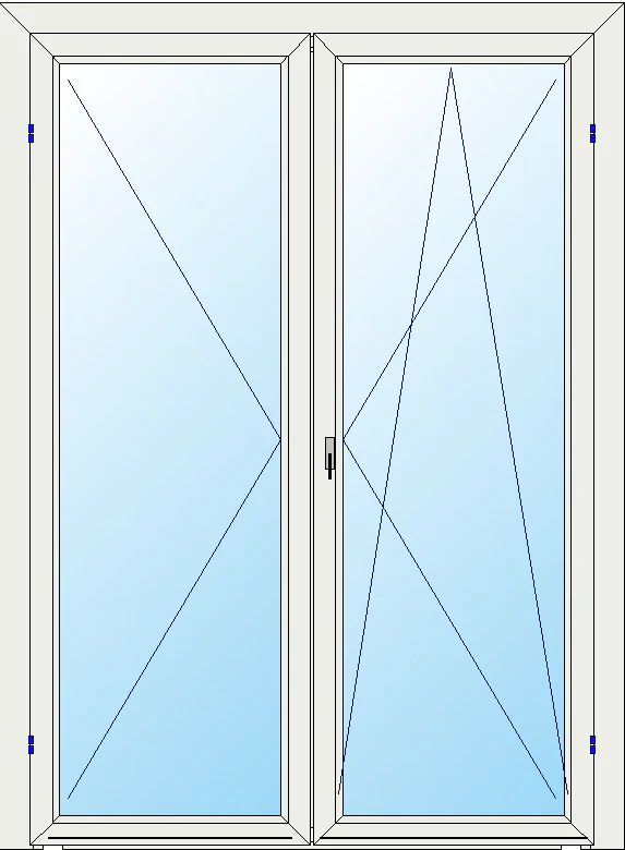 Portafinestra a due ante con anta-ribalta L. 80 x H. 225 cm - immagine 2