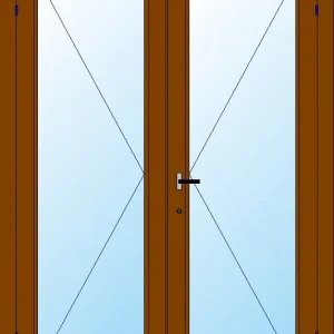 Porta a due ante con serratura L. 190 x H. 225 cm