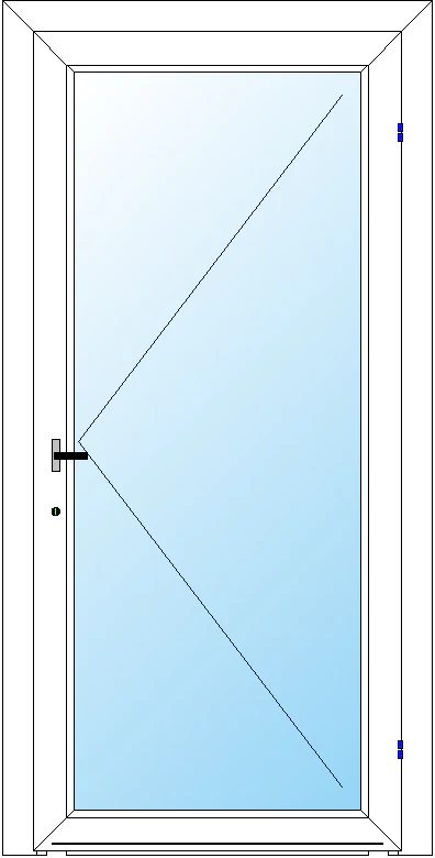 Porta un'anta in pvc con serratura L. 110 x H. 185 cm